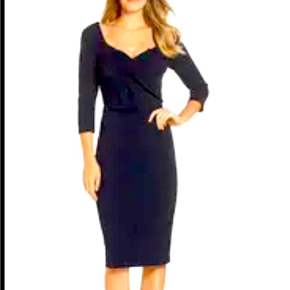 Maggy London Navy Blue Bow Front Dress Size 4